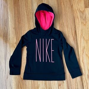 Nike Black Hoodie with Pink Logo kids size XS